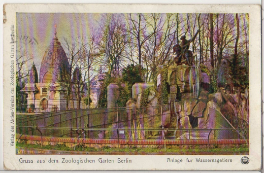 ALTE ANSICHTSKARTE - BERLIN - GRUSS AUS DEN ZOOLOGISCHEN GARTEN BERLIN-ANLAGE FÜR WASSERNAGETIERE