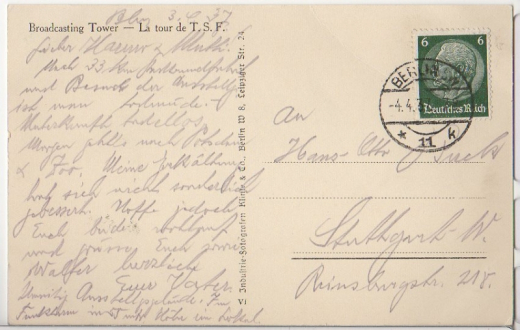 ALTE ANSICHTSKARTE/ POSTKARTE - BERLIN - DER FUNKTURM, 138 m HOCH