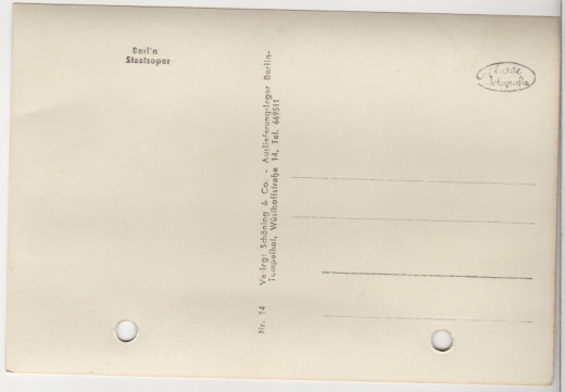 ALTE ANSICHTSKARTE/ POSTKARTE - BERLIN - STAATSOPER, VERLAG SCHÖNING & Co., BERLIN-TEMPELHOF