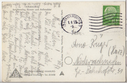 ALTE ANSICHTSKARTE/ POSTKARTE - HAMBURG - JUNGFERNSTIEG, BINNEN- UND AUßENALSTER