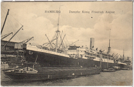 ALTE ANSICHTSKARTE/ POSTKARTE - HAMBURG - DAMPFER KÖNIG FRIEDRICH AUGUST