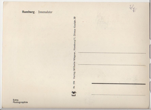 2/2 - ALTE ANSICHTSKARTE/POSTKARTE - HAMBURG - INNENALSTER