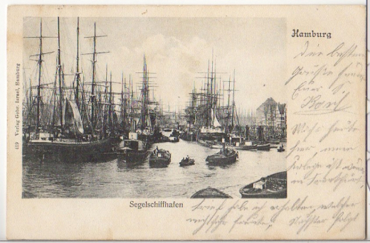 ALTE ANSICHTSKARTE/ POSTKARTE - HAMBURG - SEGELSCHIFFHAFEN