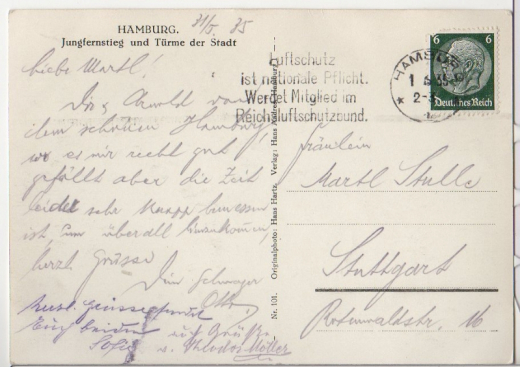 ALTE ANSICHTSKARTE/ POSTKARTE - HAMBURG - JUNGFERNSTIEG UND TÜRME DER STADT