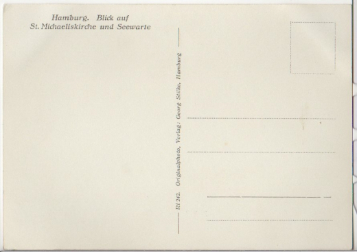 ALTE ANSICHTSKARTE/ POSTKARTE - HAMBURG - BLICK AUF St. MICHAELISKIRCHE UND SEEWARTE