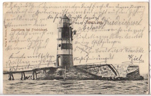 ALTE ANSICHTSKARTE/ POSTKARTE - KIEL - LEUCHTTURM BEI FRIEDRICHSORT - GRUSS AUS KIEL