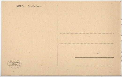 ALTE ANSICHTSKARTE/ POSTKARTE - LÜBECK - SCHIFFERHAUS