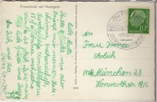 ALTE ANSICHTSKARTE/ POSTKARTE - CHIEMSEE - FRAUENINSEL