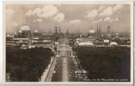 ALTE FELDPOSTKARTE, 1943 - GEFR. TRÄBER, BERLIN-KLADOW - BERLIN - VON DER SIEGESSÄULE AUS GESEHEN