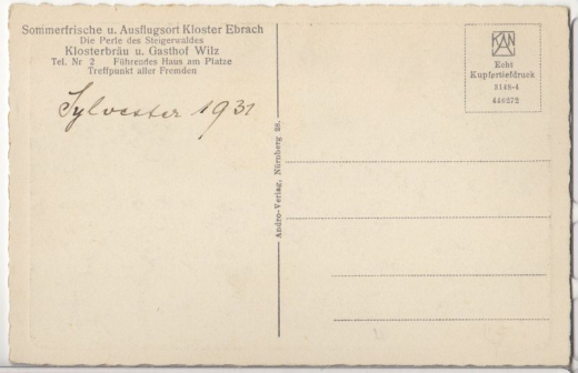 ALTE ANSICHTSKARTE/ POSTKARTE - EBRACH - KLOSTER EBRACH, KLOSTERBRÄU U. GASTHOF WILZ