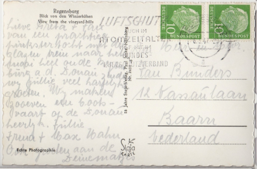 ALTE ANSICHTSKARTE/ POSTKARTE - REGENSBURG - BLICK VON DEN WINZERHÖHEN