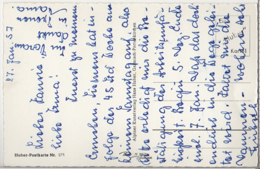 ALTE ANSICHTSKARTE/ POSTKARTE - ZUGSPITZDORF GRAINAU MIT ZUGSPITZE