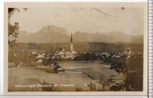 ALTE ANSICHTSKARTE/ POSTKARTE - SCHWANENSTADT OBERDONAU MIT TRAUNSTEIN