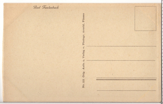 ALTE ANSICHTSKARTE/ POSTKARTE - BAD FAULENBACH
