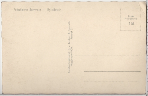 ALTE ANSICHTSKARTE/ POSTKARTE - EGLOFFSTEIN - FRÄNKISCHE SCHWEIZ