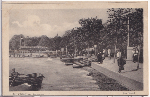 ALTE ANSICHTSKARTE/ POSTKARTE - HERSCHING AM AMMERSEE - AM STRAND