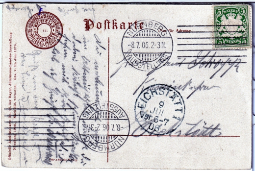 ALTE ANSICHTSKARTE/POSTKARTE - NÜRNBERG - BAYER. JUBILÄUMS-LANDES-AUSSTELLUNG 1906 - HAUPTRESTAURATION