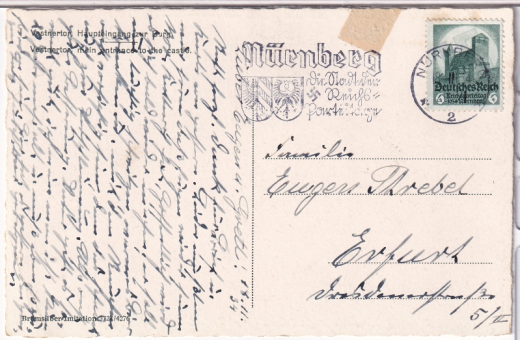 ALTE ANSICHTSKARTE/POSTKARTE - NÜRNBERG - VESTNERTOR, HAUPTEINGANG ZUR BURG