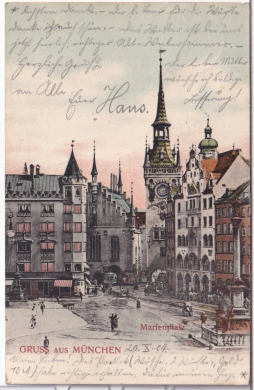 ALTE ANSICHTSKARTE/ POSTKARTE - MÜNCHEN - MARIENPLATZ