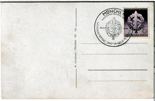 ALTE ANSICHTSKARTE/ POSTKARTE - MÜNCHEN - BLICK VOM MAXIMILIANEUM MIT STEMPEL SA-WEHRKAMPFTAGE, SA GRUPPE HOCHLAND