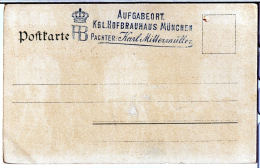ALTE ANSICHTSKARTE/ POSTKARTE - MÜNCHEN - KGL HOFBRÄUHAUS, STEMPEL PÄCHTER: KARL MITTERMÜLLER