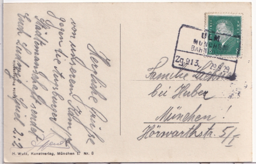 ALTE ANSICHTSKARTE/ POSTKARTE - AUGSBURG - WEBERHAUS MIT MERKURBRUNNEN, BAHNPOST ULM-MÜNCHEN Zg.913.