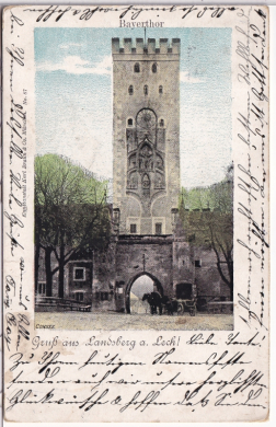ALTE ANSICHTSKARTE/ POSTKARTE - GRUß AUS LANSBERG A. LECH - BAYERTHOR