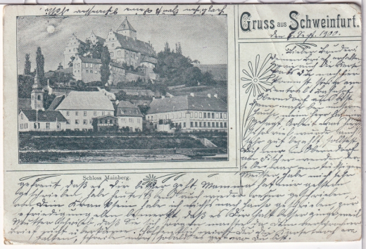 ALTE ANSICHTSKARTE/ POSTKARTE - SCHWEINFURT - SCHLOSS MAINBERG - GRUß AUS SCHWEINFURT