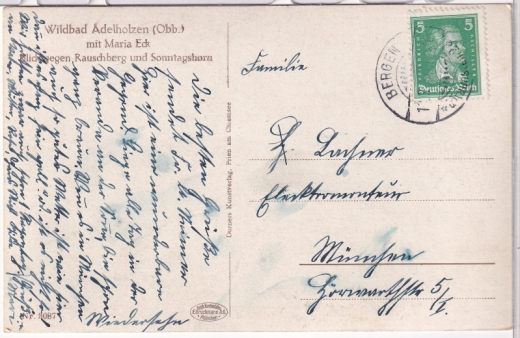 ALTE ANSICHTSKARTE/ POSTKARTE - WILDBAD ADELHOLZEN MIT MARIA ECK, BLICK GEGEN RAUSCHBERG UND SONNTAGSHORN
