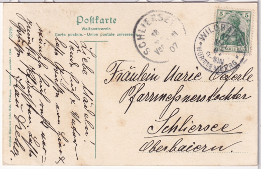 ALTE ANSICHTSKARTE/ POSTKARTE - WILDBAD - BLICK AUF OLGASTRAßE