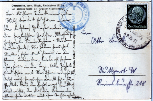 ALTE ANSICHTSKARTE/ POSTKARTE - OBERSTAUFEN - RINDALPHORN