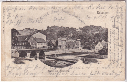 ALTE ANSICHTSKARTE/ POSTKARTE - ERLANGEN - PARTIE AM BURGBERG