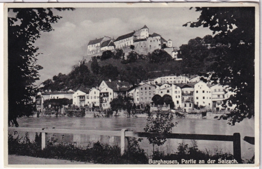 ALTE ANSICHTSKARTE/ POSTKARTE - BURGHAUSEN, PARTIE AN DER SALZACH