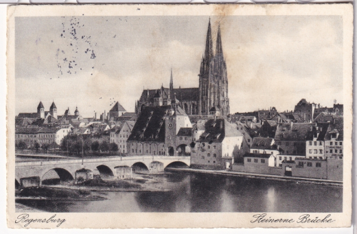 ALTE ANSICHTSKARTE/ POSTKARTE - REGENSBURG - STEINERNE BRÜCKE