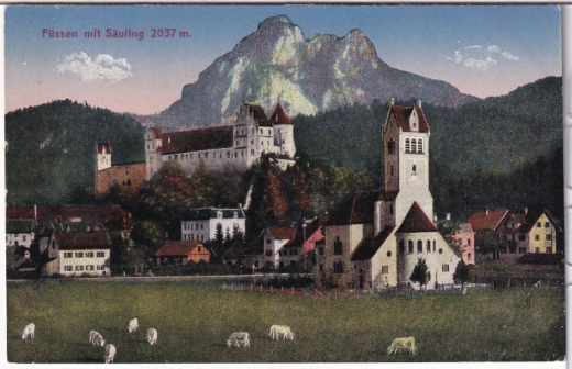ALTE ANSICHTSKARTE/ POSTKARTE - FÜSSEN - FÜSSEN MIT SÄULING