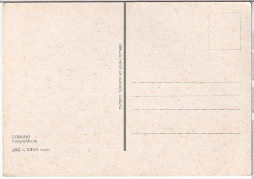 ALTE ANSICHTSKARTE/ POSTKARTE - COBURG - KONGREßHALLE