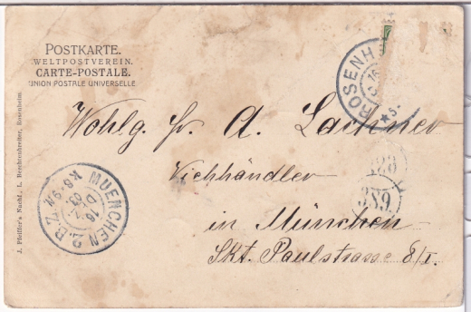 ALTE ANSICHTSKARTE/ POSTKARTE - ROSENHEIM - BLICK VOM PERLONER KELLER