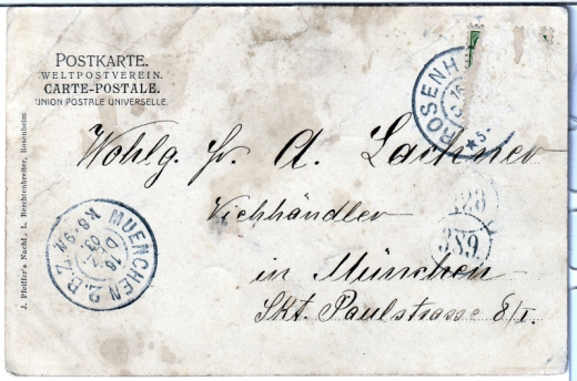 ALTE ANSICHTSKARTE/ POSTKARTE - ROSENHEIM - BLICK VOM PERLONER KELLER