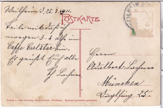 ALTE ANSICHTSKARTE/ POSTKARTE - WEILHEIM - PARTIE AM AMTSGERICHT UND RENTAMT