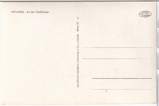 ALTE ANSICHTSKARTE/ POSTKARTE - WEILHEIM - AN DER STADTMAUER