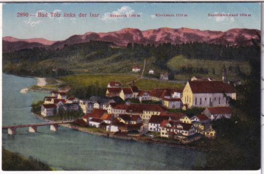 ALTE ANSICHTSKARTE/ POSTKARTE - BAD TÖLZ - LINKS DER ISAR