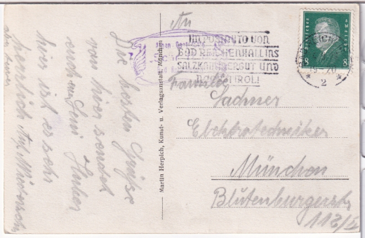 ALTE ANSICHTSKARTE/ POSTKARTE - BAD REICHENHALL - PREDIGTSTUHLBAHN, STÜTZE II u. III MIT BERGBAHNHOF u. BERGHOTEL