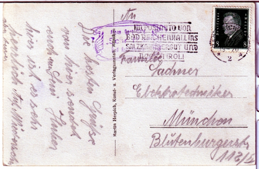 ALTE ANSICHTSKARTE/ POSTKARTE - BAD REICHENHALL - PREDIGTSTUHLBAHN, STÜTZE II u. III MIT BERGBAHNHOF u. BERGHOTEL