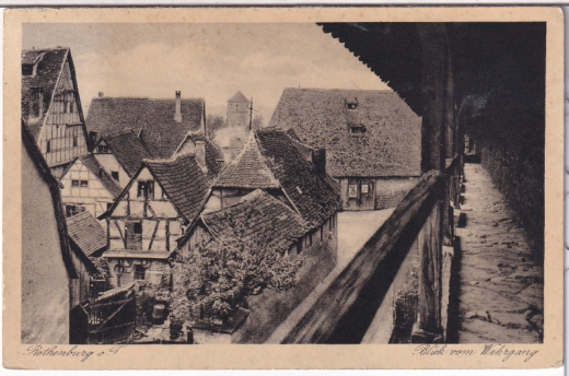 ALTE ANSICHTSKARTE/ POSTKARTE - ROTHENBURG O. T. - BLICK VOM WEHRGANG