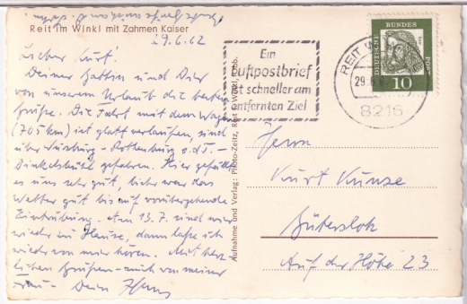 ALTE ANSICHTSKARTE/ POSTKARTE - REIT IM WINKL MIT ZAHMEN KAISER