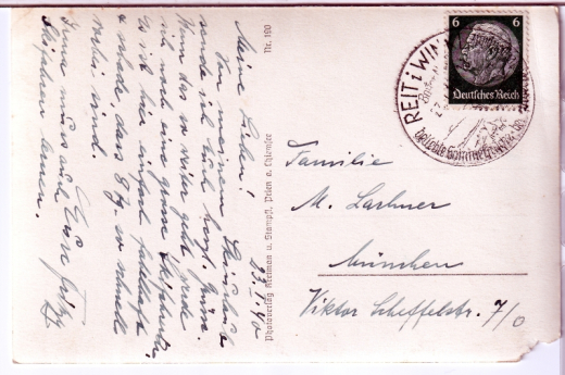 ALTE ANSICHTSKARTE/ POSTKARTE - REIT IM WINKL - WINTER-SPORTPLATZ