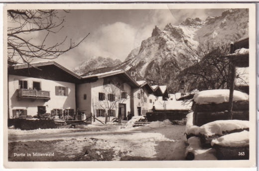 ALTE ANSICHTSKARTE/ POSTKARTE - MITTENWALD - PARTIE IM MITTENWALD