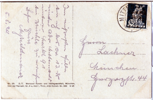 ALTE ANSICHTSKARTE/ POSTKARTE - MITTENWALD - HAUPTSTRAßE