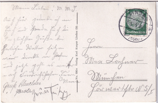 ALTE ANSICHTSKARTE/ POSTKARTE - LINDAU - LINDAUER HOF, ZOLLAMT, FINANAMT