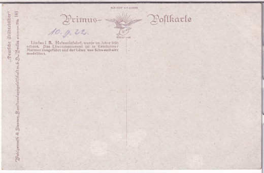 ALTE ANSICHTSKARTE/ POSTKARTE - LINDAU IM BODENSEE - HAFENEINFAHRT